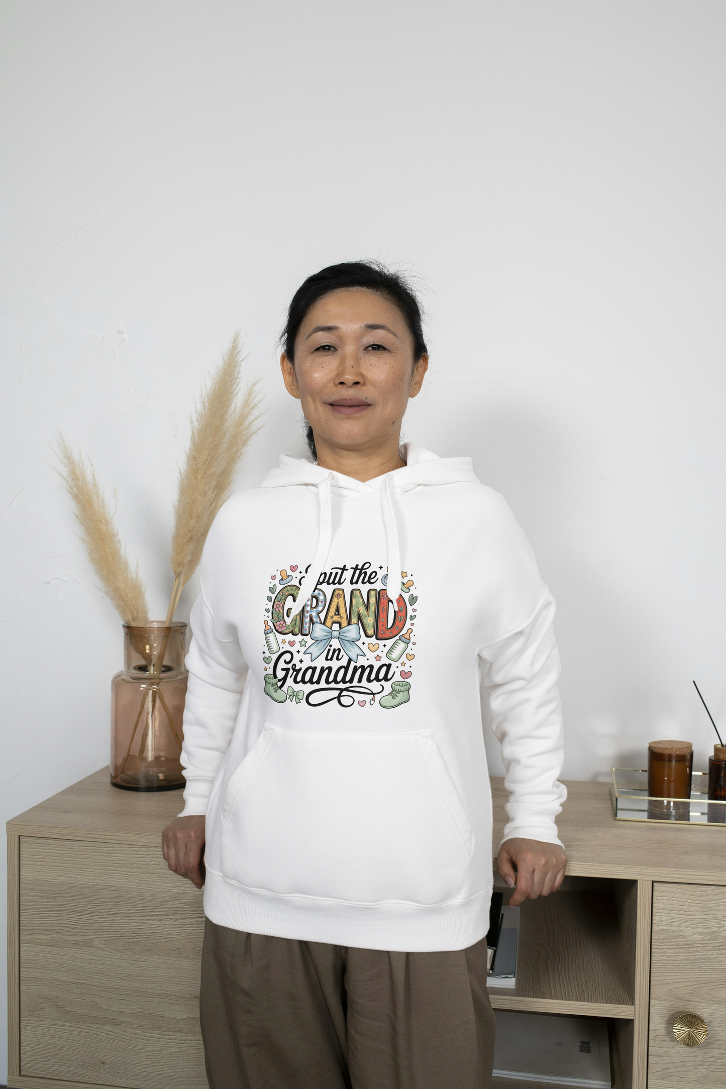 I put Grand in Grandma Premium Pullover Hoodie proud grandma moments