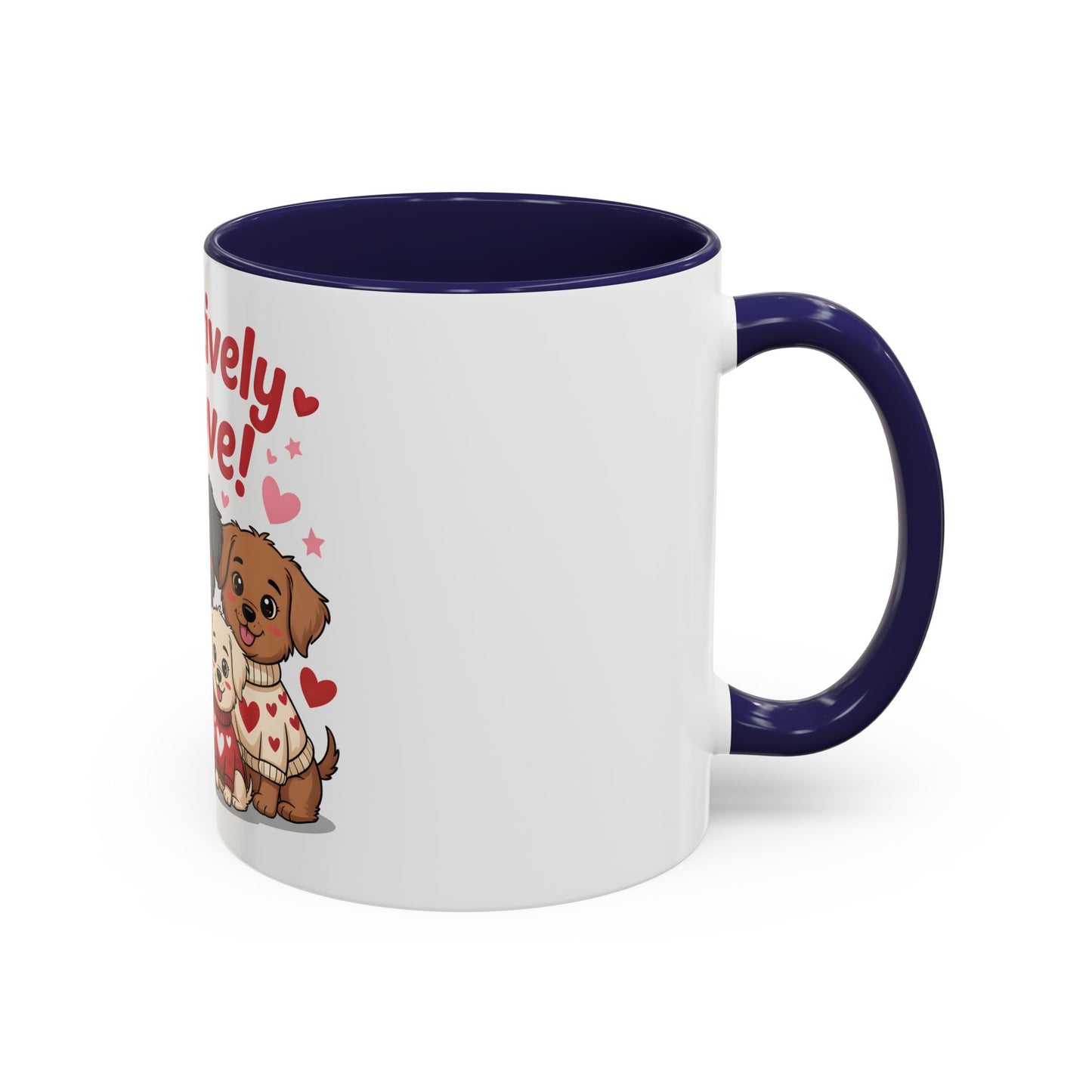 Pawsitively in Love Coffee Mug — Cute Dogs Valentine Accent Mug (11/15oz)