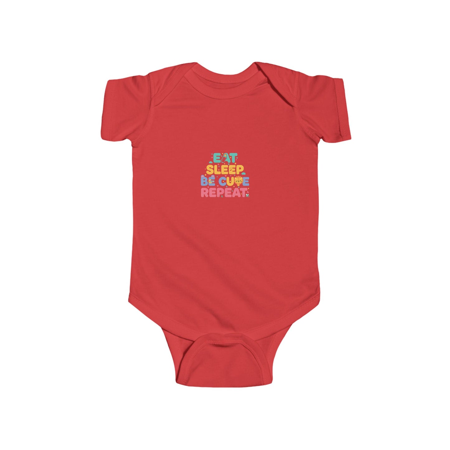 Infant Bodysuit — "Eat Sleep Be Cute Repeat" Colourful Baby Onesie Baby shower gift, new born gift