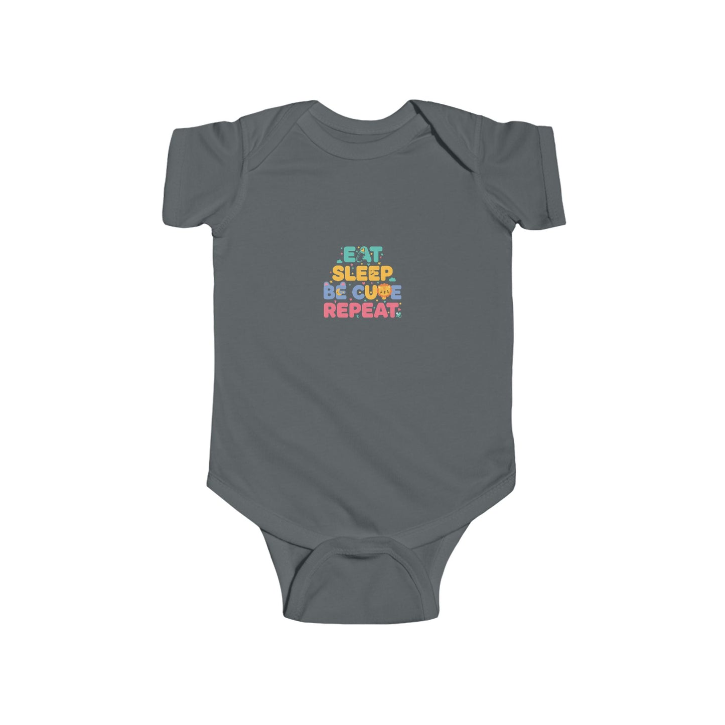 Infant Bodysuit — "Eat Sleep Be Cute Repeat" Colourful Baby Onesie Baby shower gift, new born gift