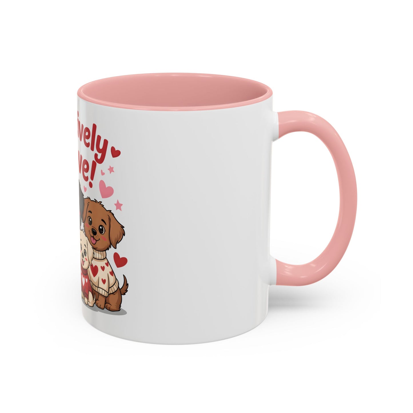 Pawsitively in Love Coffee Mug — Cute Dogs Valentine Accent Mug (11/15oz)