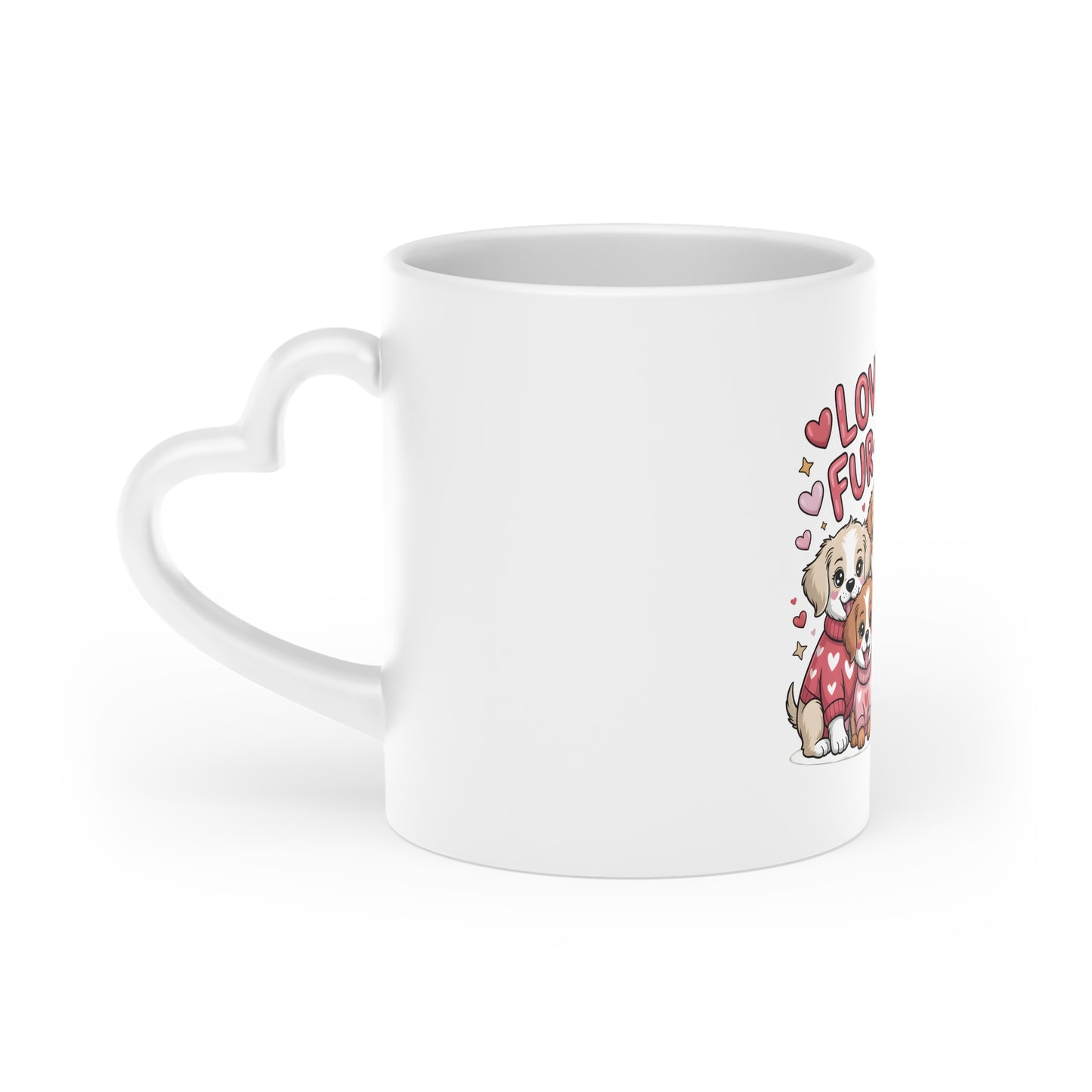 Heart Mug — “Love You Fur-Ever” Cute Puppy Valentines Coffee Mug, Valentines Gift