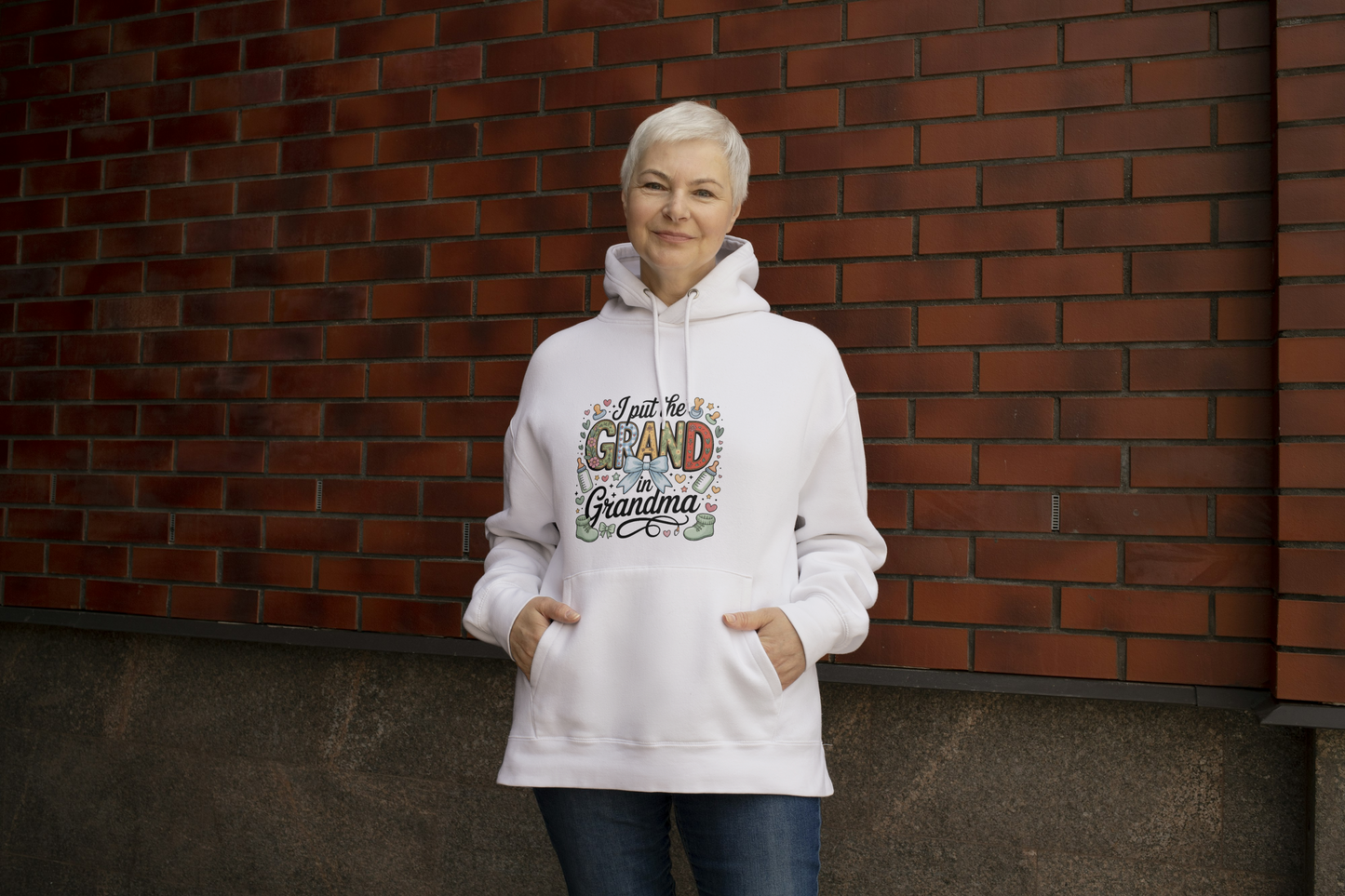 I put Grand in Grandma Premium Pullover Hoodie proud grandma moments