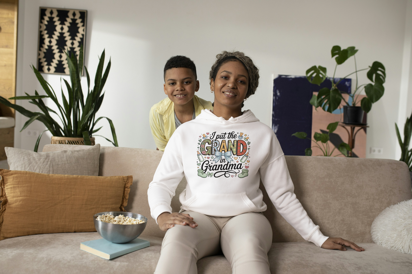 I put Grand in Grandma Premium Pullover Hoodie proud grandma moments